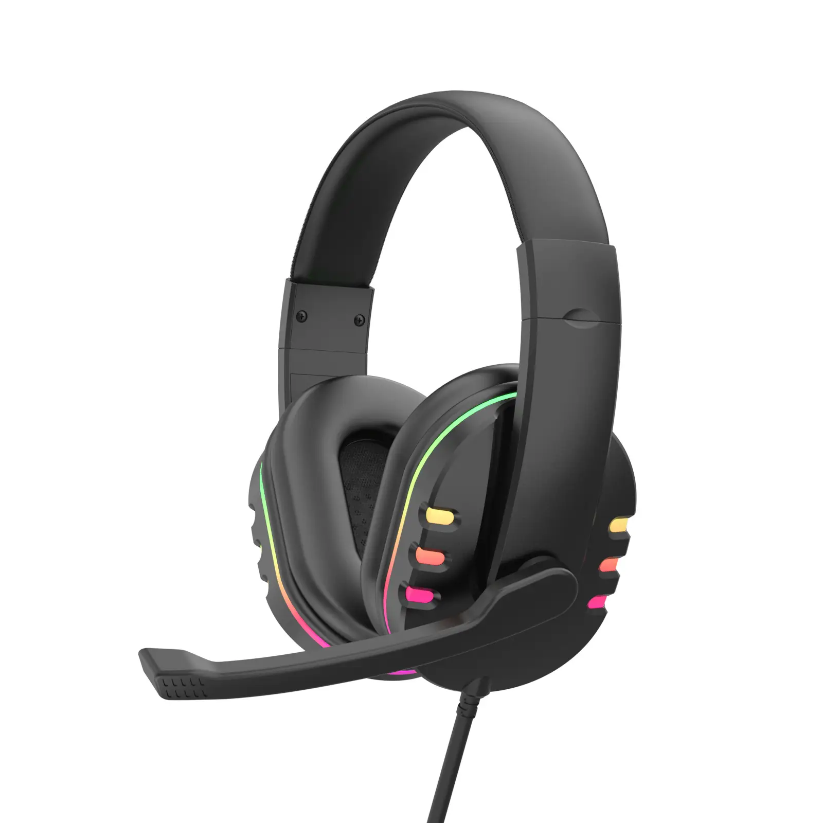 7260 Wired Headset Business Computer Teaching Game Office Wire Control Mute Static Wheat