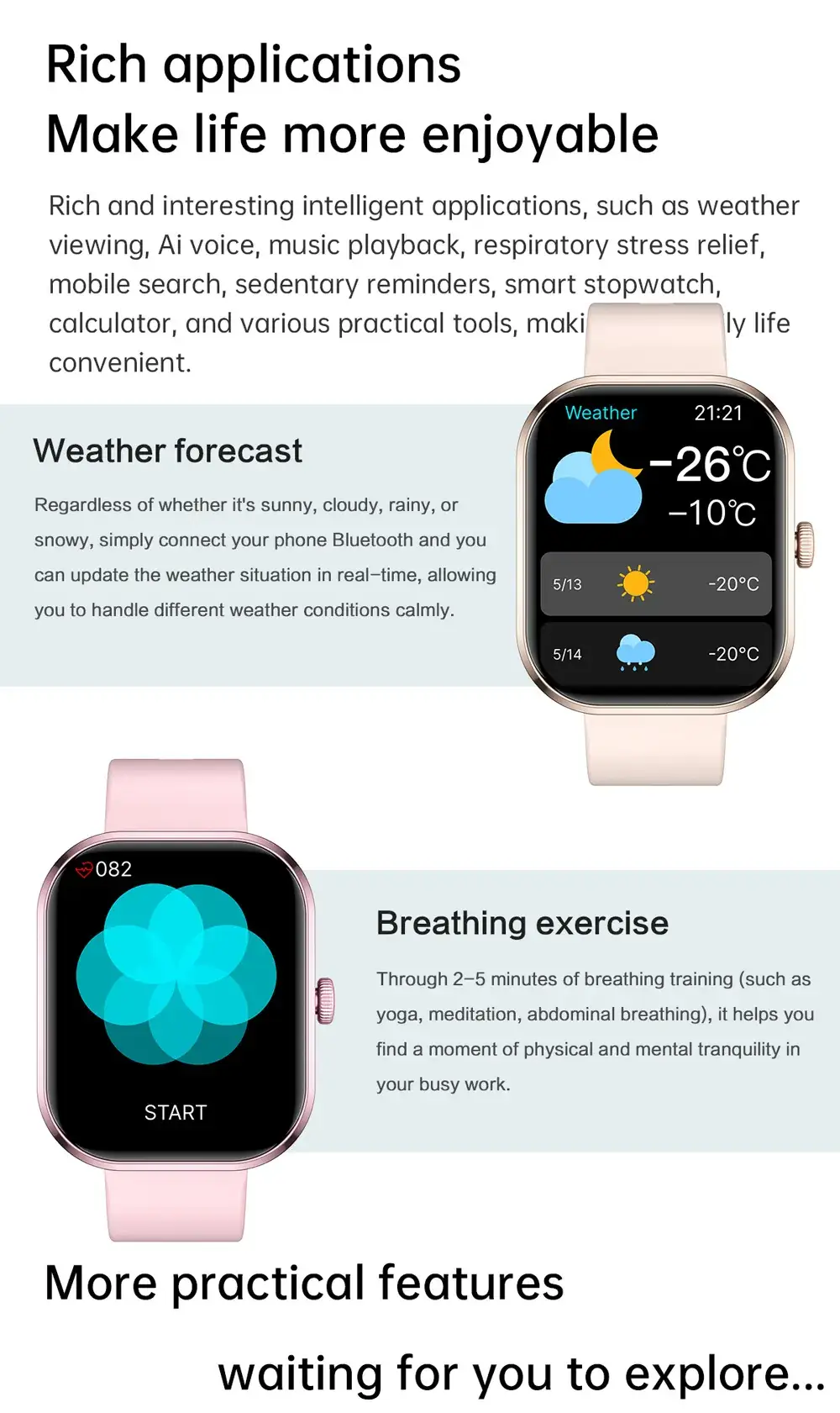 Explosions G21 Smart Watch with Large Screen & Bluetooth — feature 39