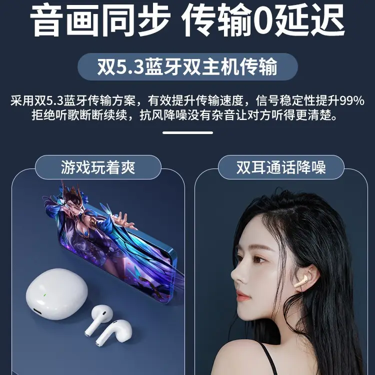 2024 New Bluetooth Headset Noise Reduction HiFi True Wireless Sports - Image 5