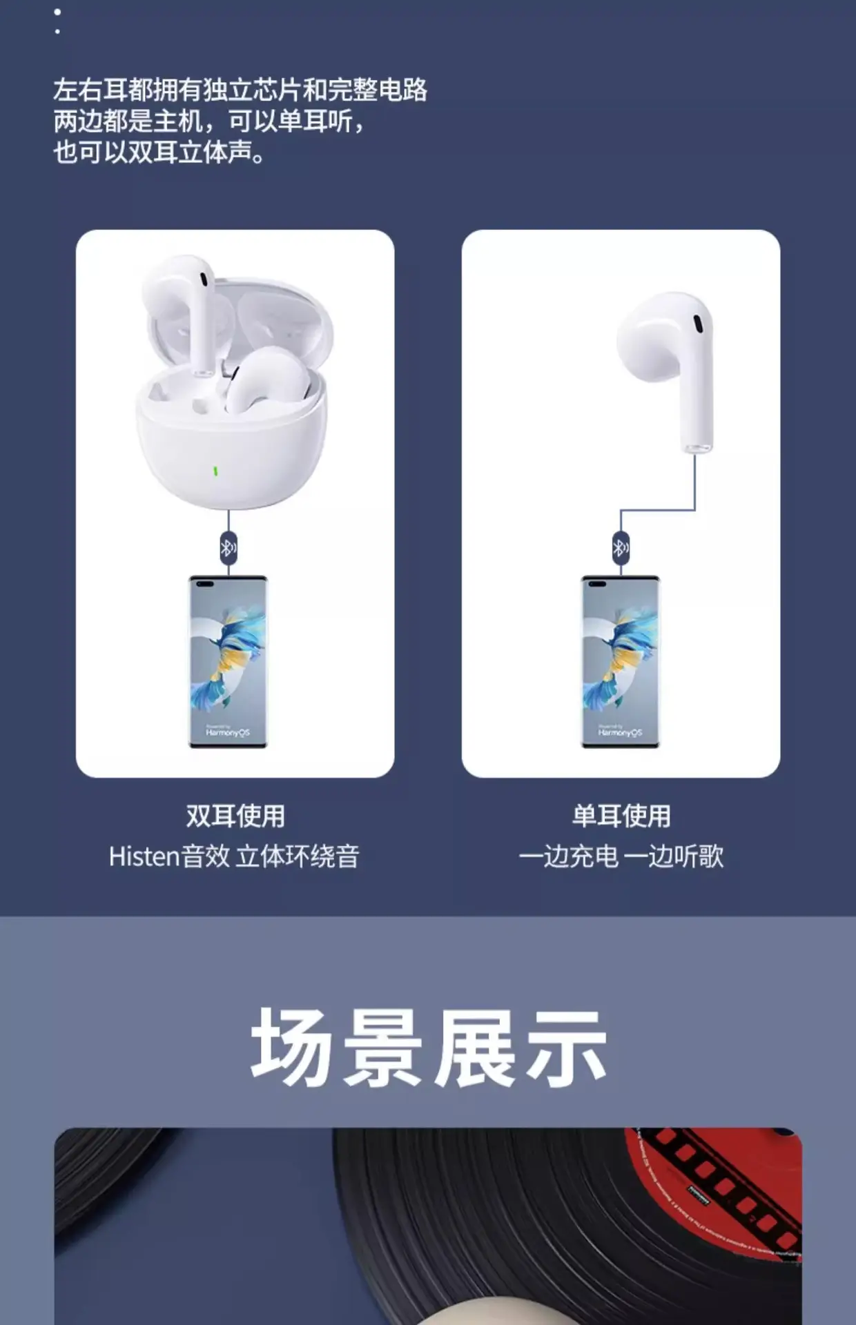 2024 New Bluetooth Headset Noise Reduction HiFi True Wireless Sports β feature 15
