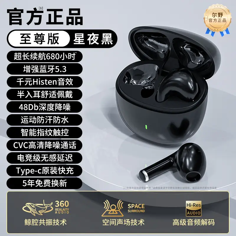 2024 New Bluetooth Headset Noise Reduction HiFi True Wireless Sports