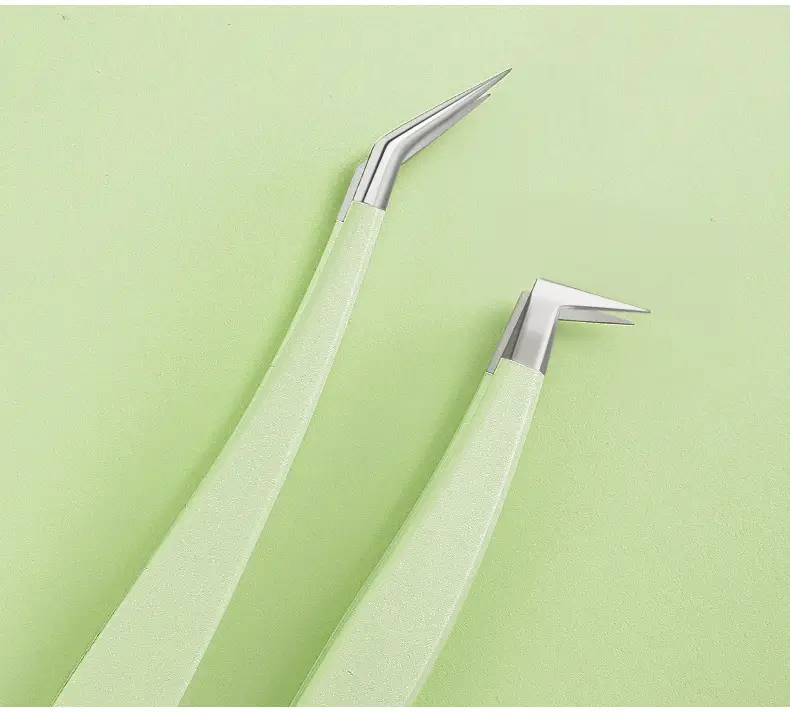 Precision False Eyelash Tweezers Gold Feather Clip — feature 44