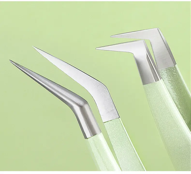 Precision False Eyelash Tweezers Gold Feather Clip — feature 45