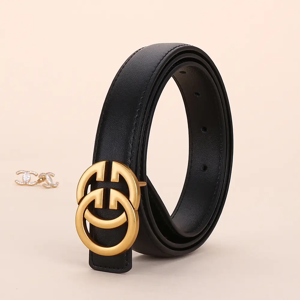 Double G Women's Leather Belt Black Brown - Image 13