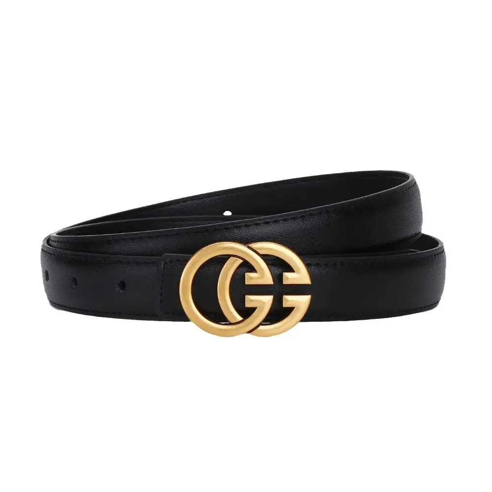 Double G Women's Leather Belt Black Brown - Image 14