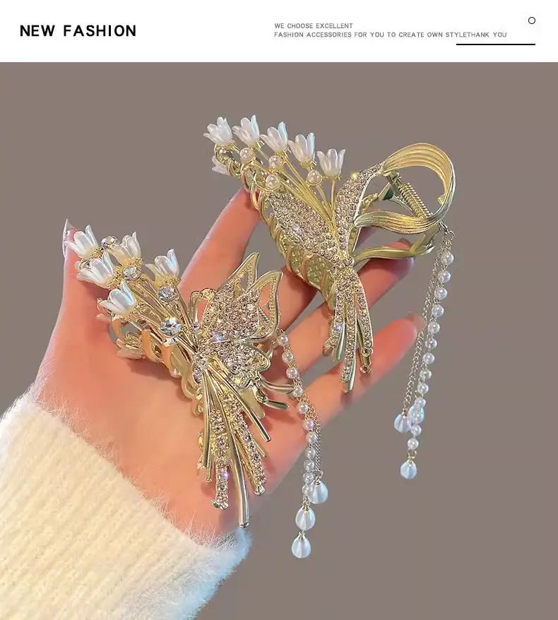 Lily Butterfly Hairpin with Tassel Back Clip — feature 11