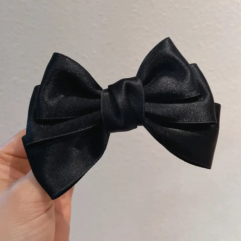 White Bow Hairpin for Girls Autumn Winter - Image 2