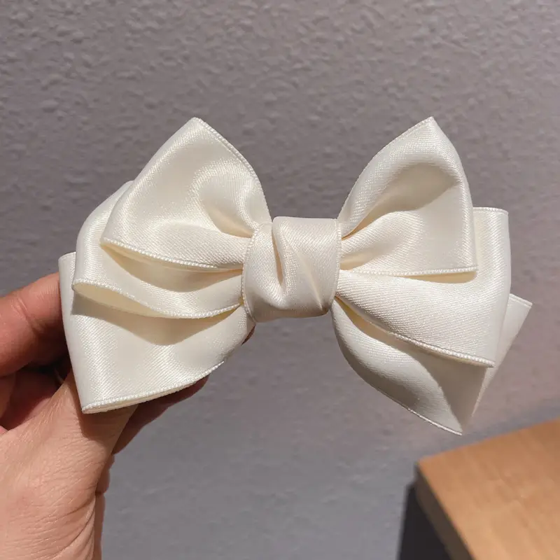 White Bow Hairpin for Girls Autumn Winter - Image 3
