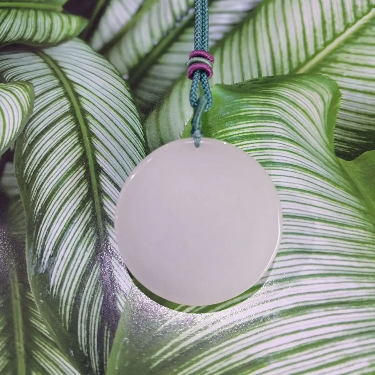 White Gold Jade Flower Pendant for Women - Image 4