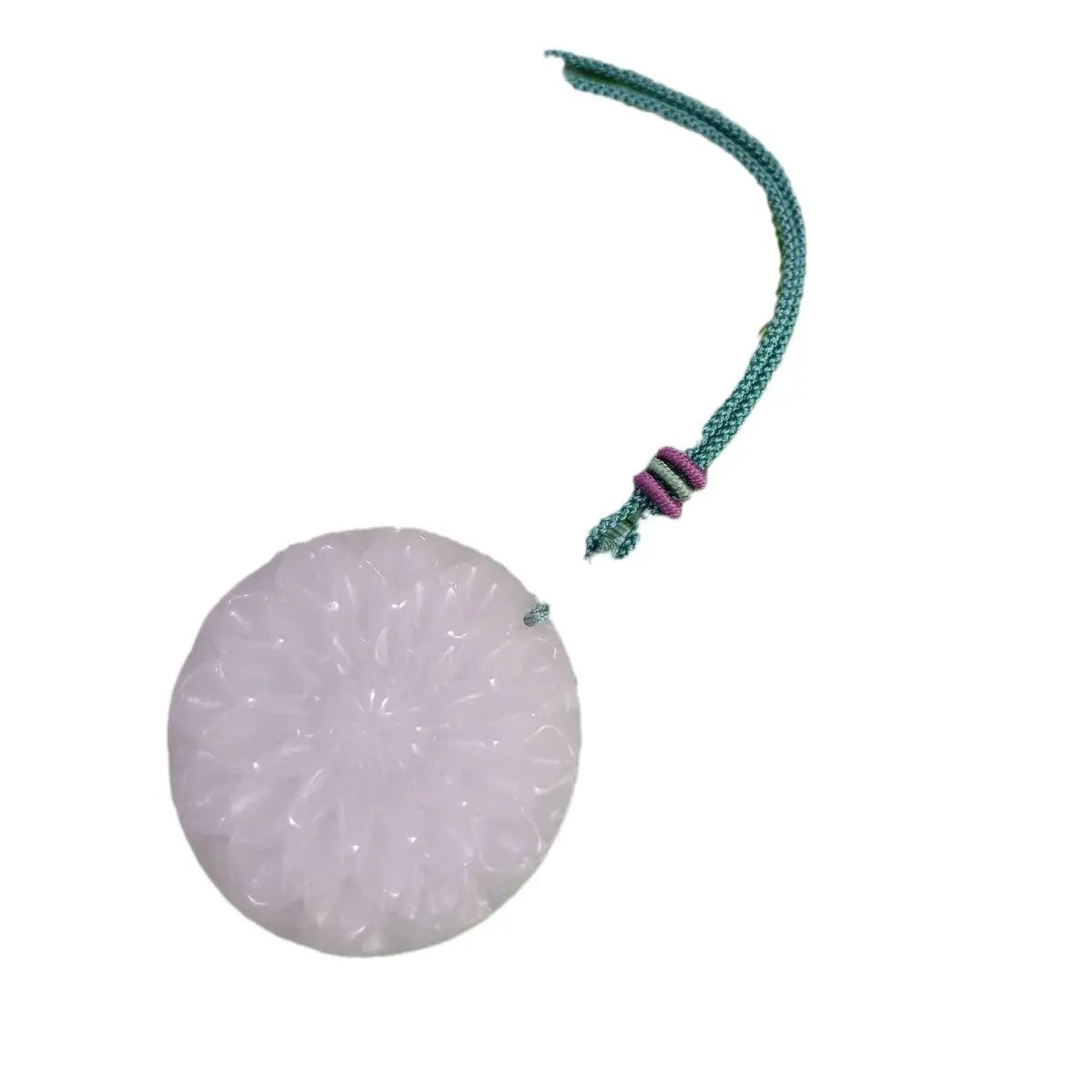 White Gold Jade Flower Pendant for Women - Image 5