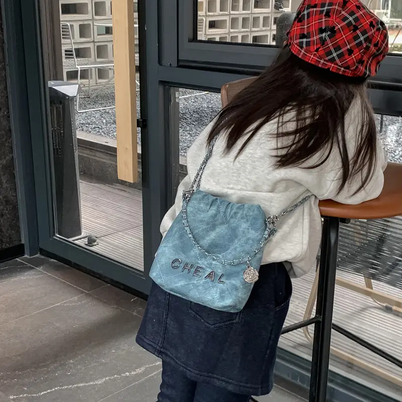 Blue Chiffon Shoulder Bag for Girls Stylish Crossbody - Image 7