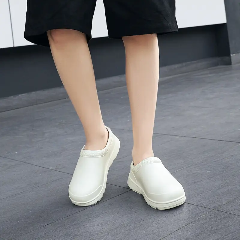 Waterproof Slippers for Female Students, Thick-Soled, Non-Slip, Cold-Proof, Warm, Closed-Toe Slippers, Summer British Style, Height-Increasing, Breathable