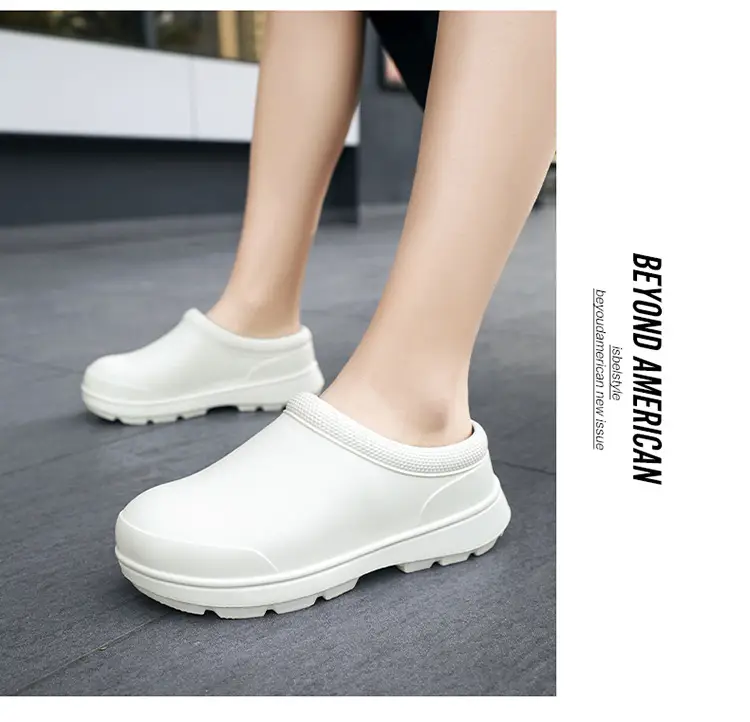 Waterproof Slippers for Female Students, Thick-Soled, Non-Slip, Cold-Proof, Warm, Closed-Toe Slippers, Summer British Style, Height-Increasing, Breathable — feature 16