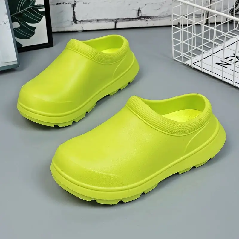 Waterproof Slippers for Female Students, Thick-Soled, Non-Slip, Cold-Proof, Warm, Closed-Toe Slippers, Summer British Style, Height-Increasing, Breathable