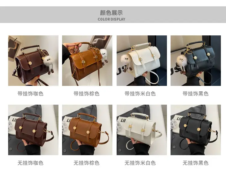 Women's Black Leather Shoulder Bag with Gold Plated Handles — feature 3