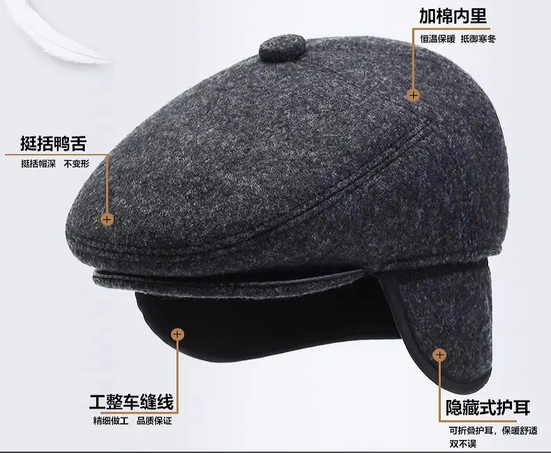 Winter Warm Duckbill Cap for Elderly Men — feature 13