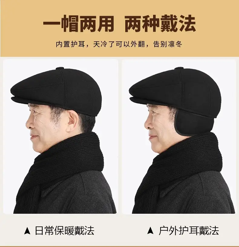 Winter Warm Duckbill Cap for Elderly Men — feature 6