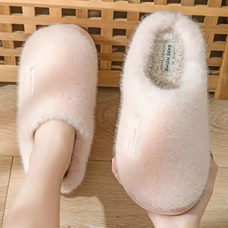 Cixi Cotton Slippers for Women Spring, Autumn and Winter Home Use Indoor Non-Slip Home Warm Plush Couple Winter Men