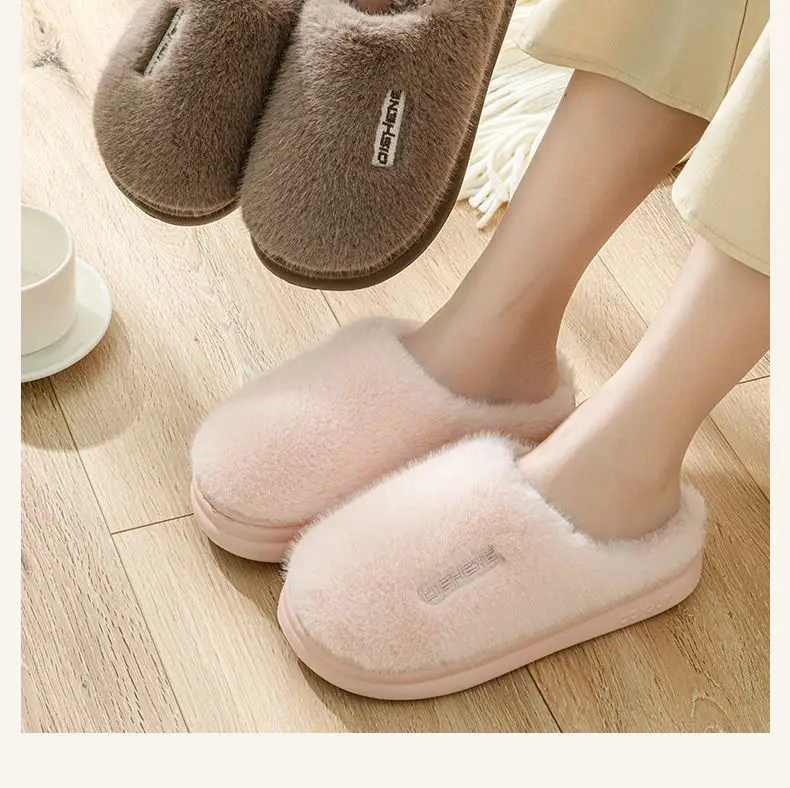Cixi Cotton Slippers for Women Spring, Autumn and Winter Home Use Indoor Non-Slip Home Warm Plush Couple Winter Men — feature 14