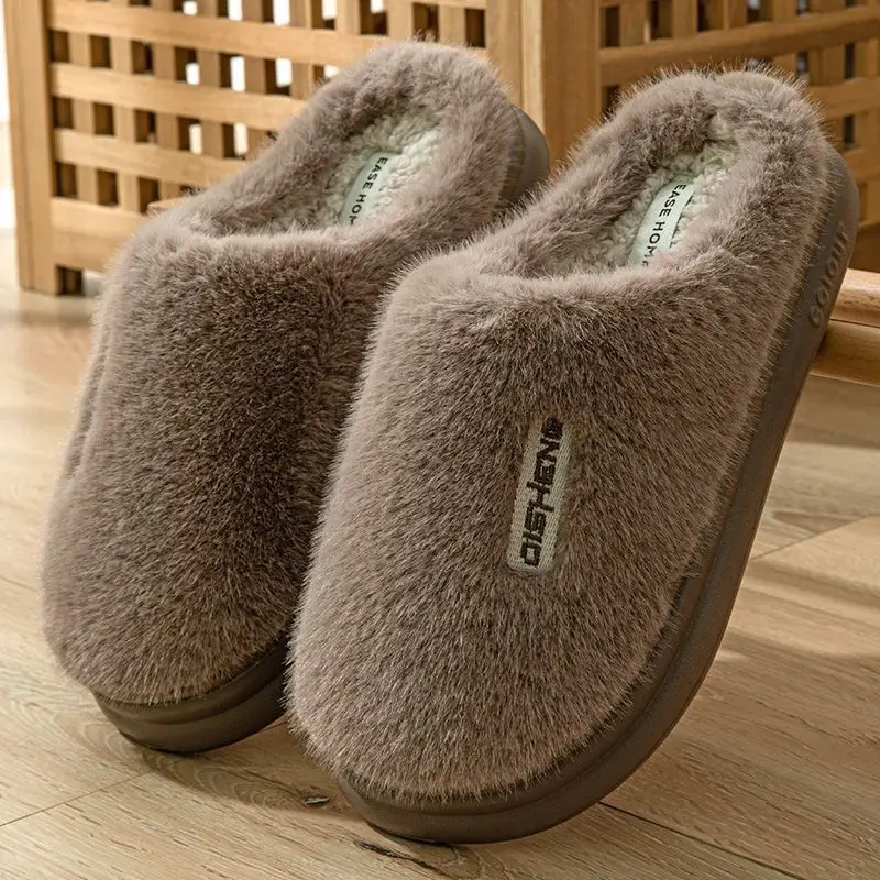Cixi Cotton Slippers for Women Spring, Autumn and Winter Home Use Indoor Non-Slip Home Warm Plush Couple Winter Men