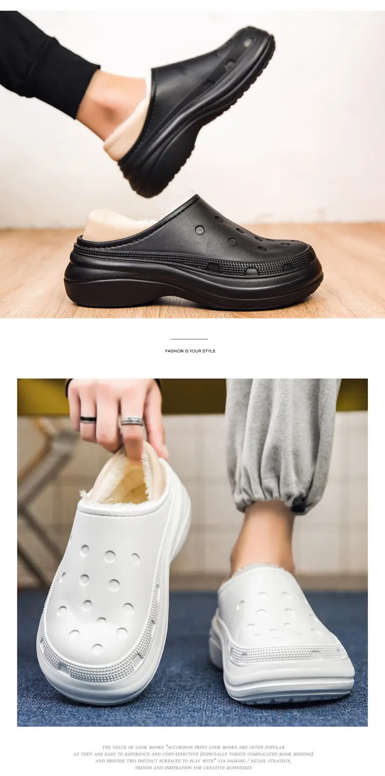 Winter new couple leather waterproof home thick bottom fleece-lined warm cotton slippers fashion bag with fur slippers fashion slippers — feature 10