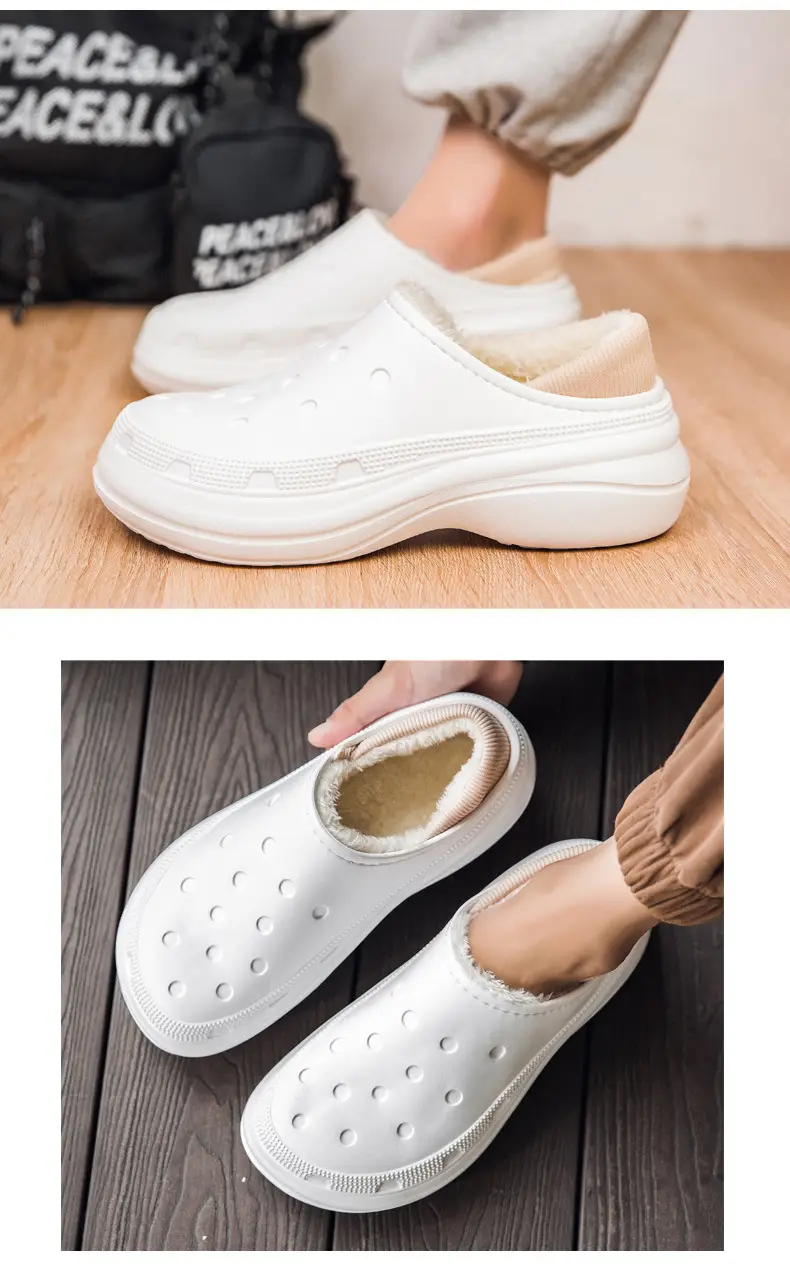 Winter new couple leather waterproof home thick bottom fleece-lined warm cotton slippers fashion bag with fur slippers fashion slippers — feature 12