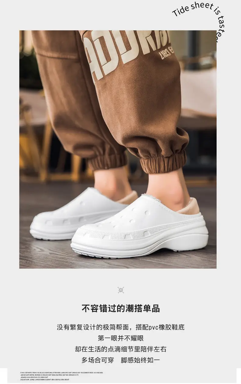 Winter new couple leather waterproof home thick bottom fleece-lined warm cotton slippers fashion bag with fur slippers fashion slippers — feature 3