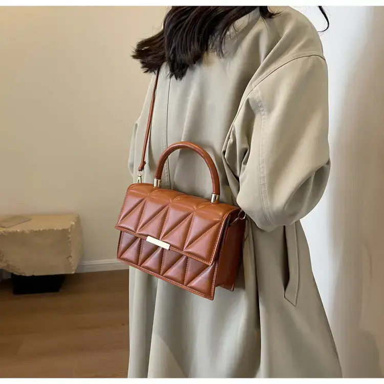Pink Quilted Rhombus Shoulder Bag for Women — feature 11