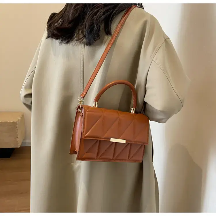 Pink Quilted Rhombus Shoulder Bag for Women — feature 12