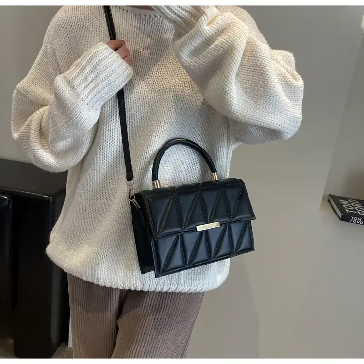 Pink Quilted Rhombus Shoulder Bag for Women — feature 18