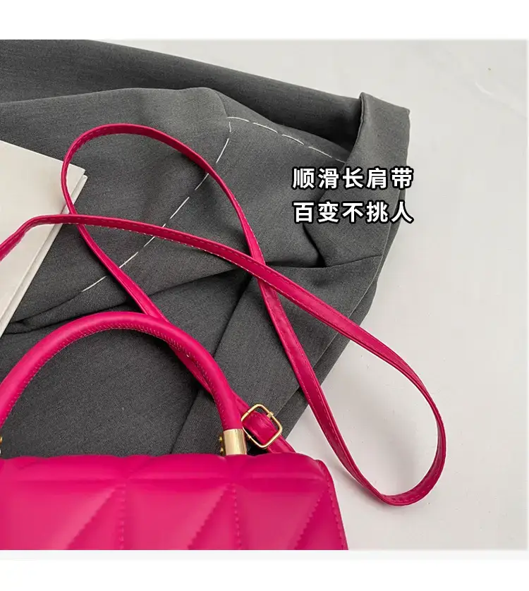Pink Quilted Rhombus Shoulder Bag for Women — feature 2