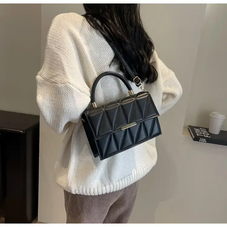 Pink Quilted Rhombus Shoulder Bag for Women — feature 20