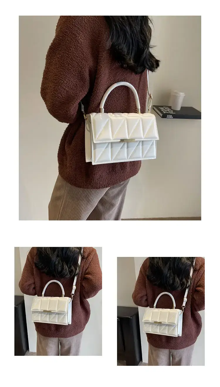 Pink Quilted Rhombus Shoulder Bag for Women — feature 25