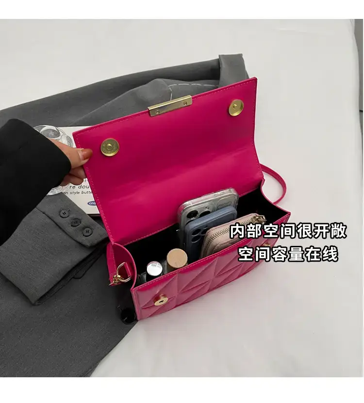 Pink Quilted Rhombus Shoulder Bag for Women — feature 7