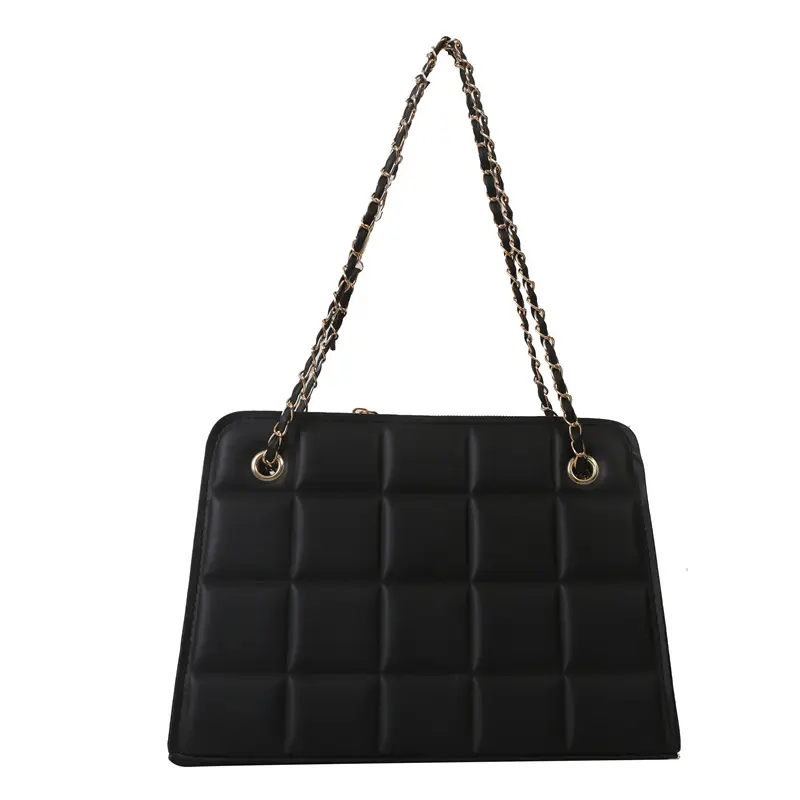 White Quilted Crossbody Bag with Chain Strap - Image 13