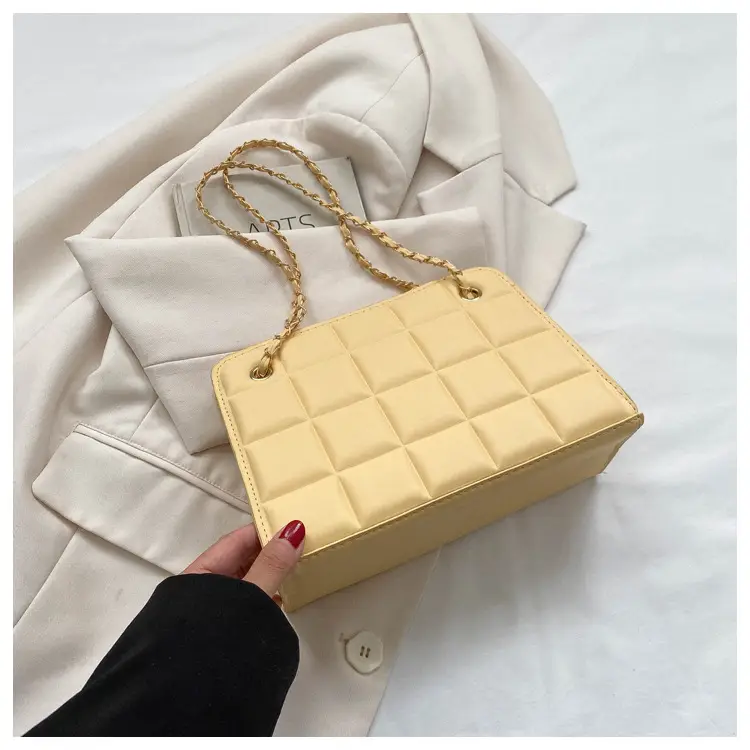 White Quilted Crossbody Bag with Chain Strap — feature 28