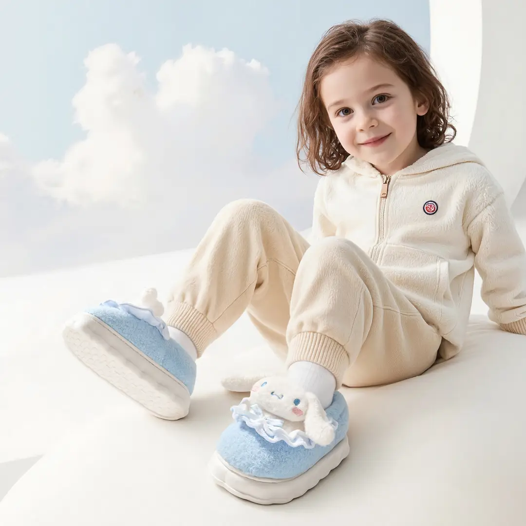 Cinnamon Dog Cute Children's Cotton Slippers for Girls, Winter New Style Indoor Plush Cotton Shoes for Older Kids, Suitable for Outdoor Wear - Image 7