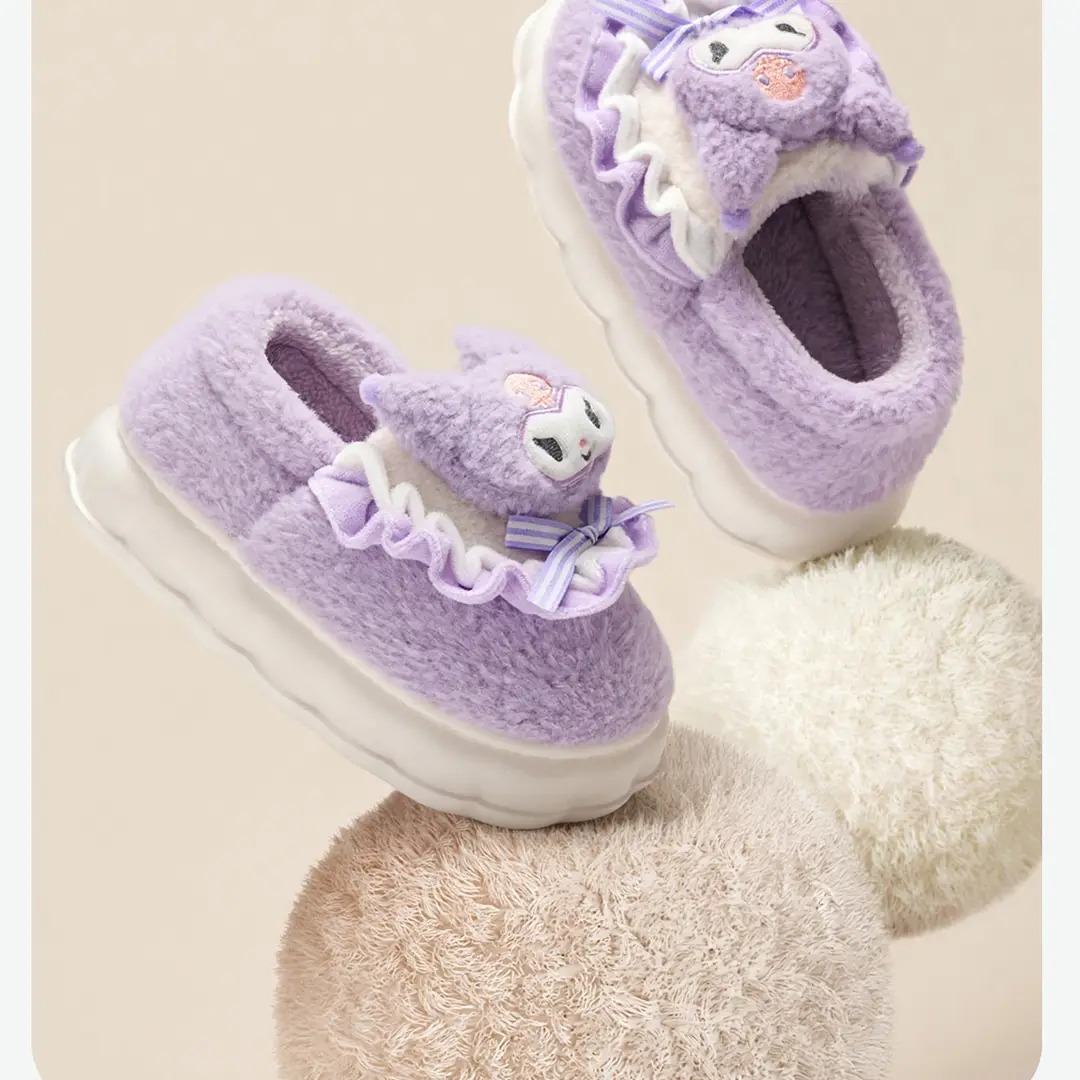Cinnamon Dog Cute Children's Cotton Slippers for Girls, Winter New Style Indoor Plush Cotton Shoes for Older Kids, Suitable for Outdoor Wear — feature 12