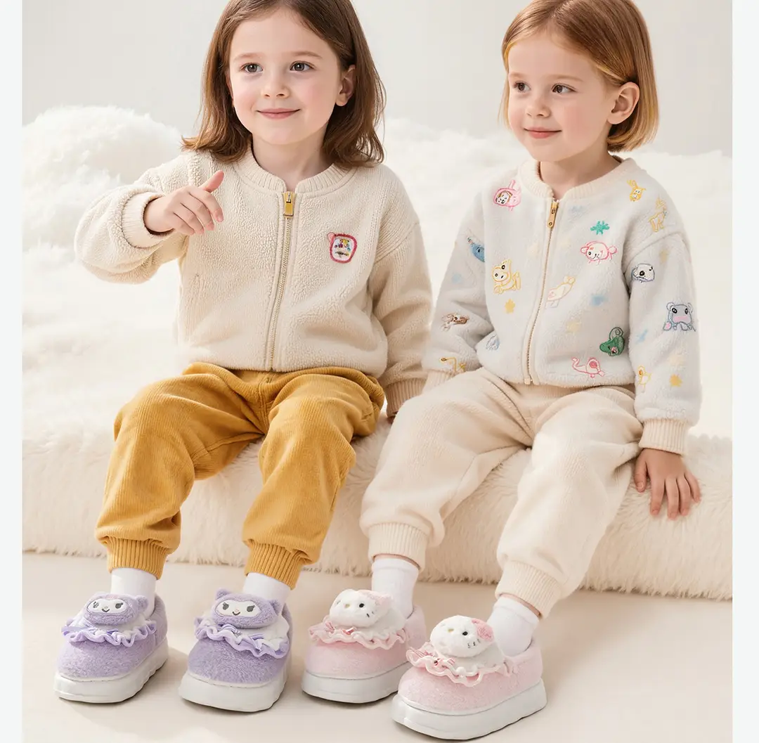Cinnamon Dog Cute Children's Cotton Slippers for Girls, Winter New Style Indoor Plush Cotton Shoes for Older Kids, Suitable for Outdoor Wear — feature 23