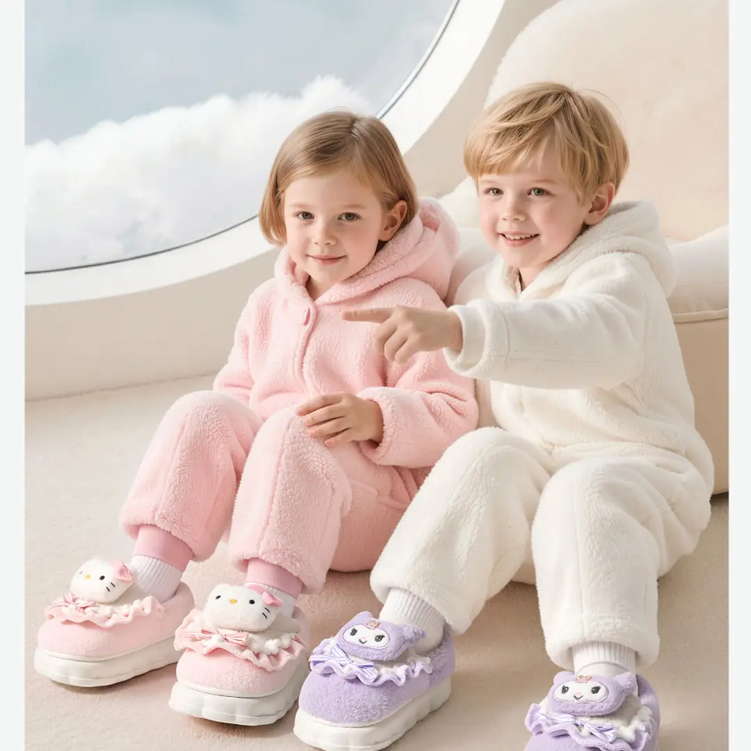 Cinnamon Dog Cute Children's Cotton Slippers for Girls, Winter New Style Indoor Plush Cotton Shoes for Older Kids, Suitable for Outdoor Wear — feature 3