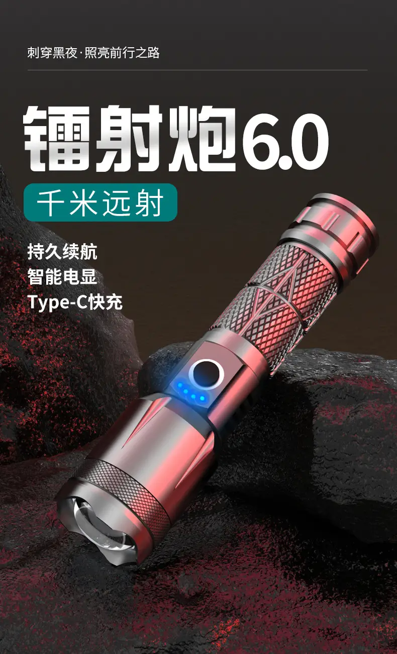 Ultra-Long-Range LED Flashlight with Type-C Charging β feature 1