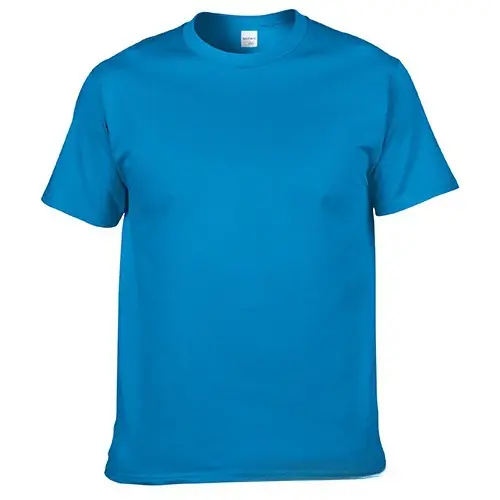 Men Pure Cotton Blue T-Shirt Regular Fit Short Sleeve