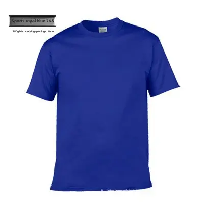 Men Pure Cotton Blue T-Shirt Regular Fit Short Sleeve