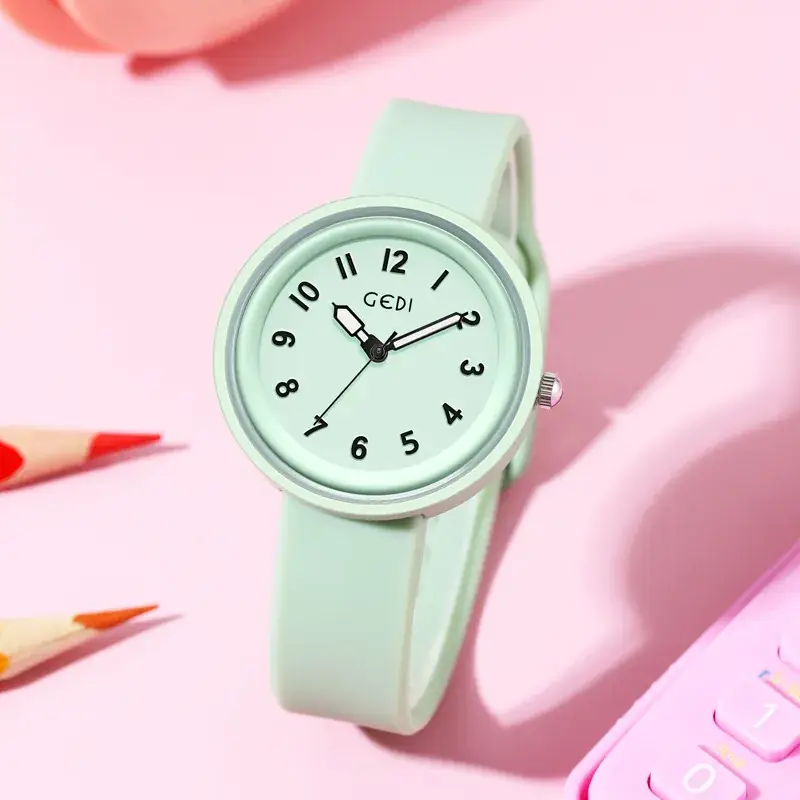 Candy Color Silicone Student Watch with Analog Dial - Image 6