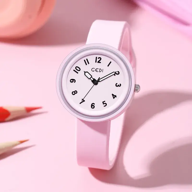 Candy Color Silicone Student Watch with Analog Dial - Image 7