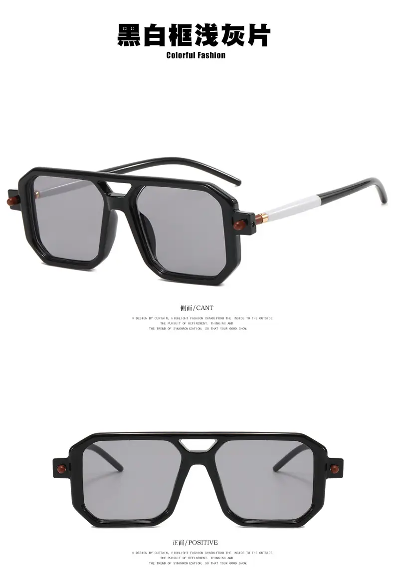 Square Eyeglasses with Black Frame Light Grey Lens — feature 10