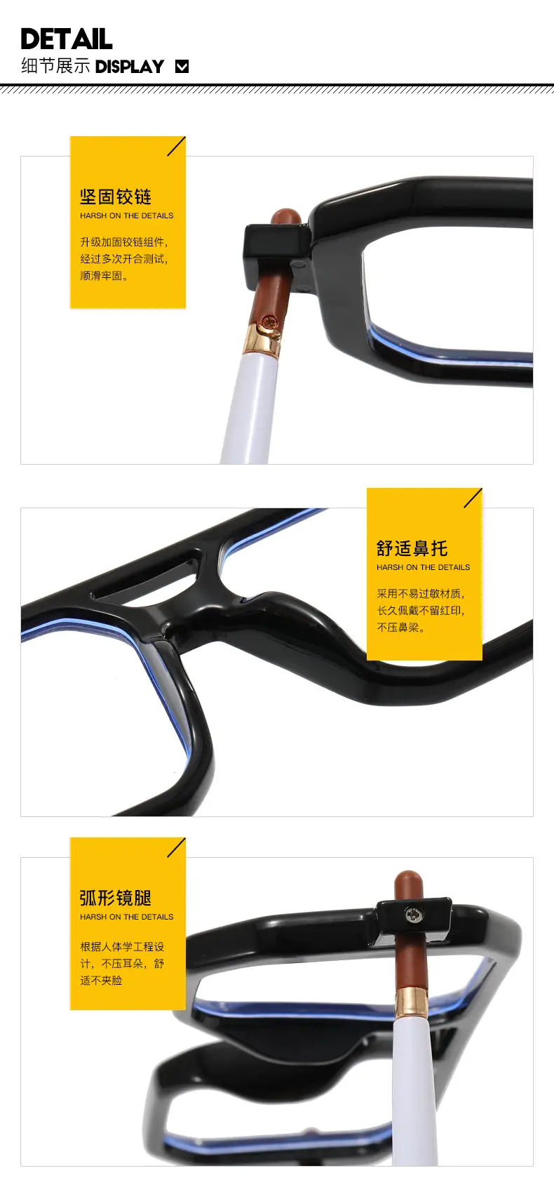 Square Eyeglasses with Black Frame Light Grey Lens — feature 19