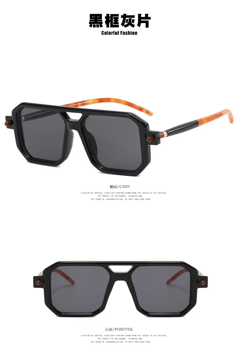 Square Eyeglasses with Black Frame Light Grey Lens — feature 9