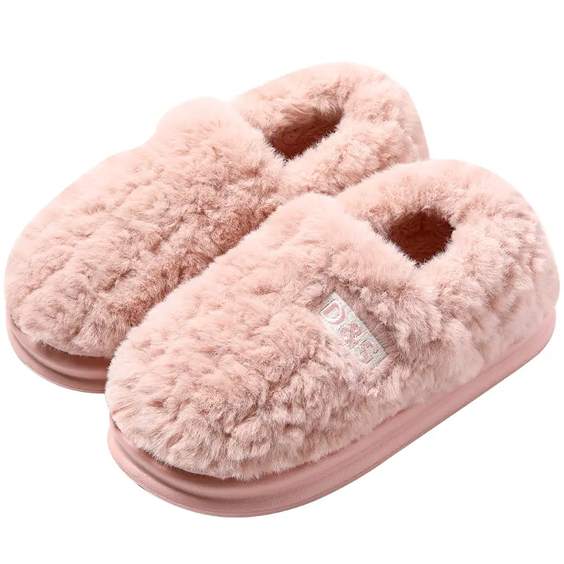 Men's Winter Indoor Home Slippers with Heel, Thick-Soled Non-Slip, Large Size Plush Warm Cotton Shoes for Men and Women in Winter - Image 9