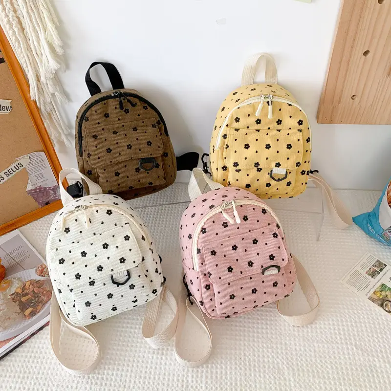 Japanese Style Mini Backpack for Girls White Floral Multi-Purpose Shoulder Bag - Image 7